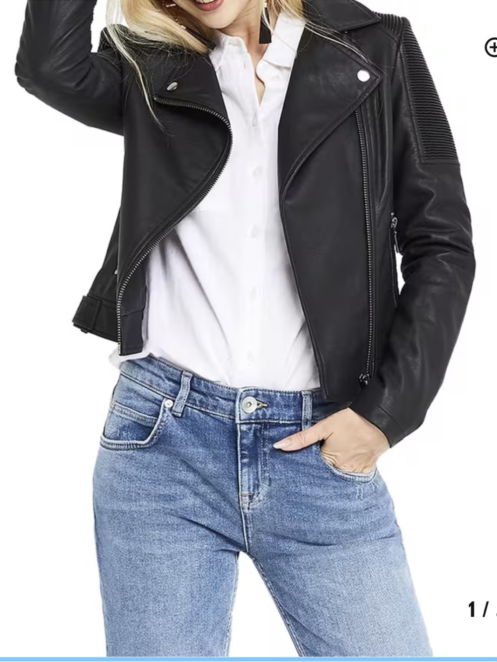 Oasis Black Faux Leather Biker Jacket